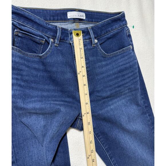 LOFT Curvy Skinny Jeans Size 27 Mid Rise Dark Wash Stretch Denim - Picture 5 of 7